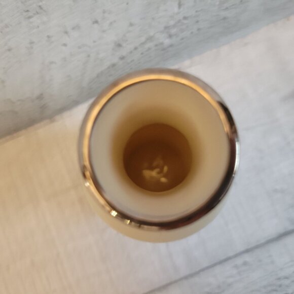 Lenox Charleston Ivory Porcelain Bud Vase With Floral Design & Gold Trim 4.5" - Picture 2 of 5